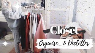 ORGANISE & DECLUTTER MY WARDROBE WITH ME FOR SPRING | SMALL CLOSET ORGANISATION | SPEED CLEANING