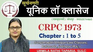 CRPC 1973 ,CHAPTER  1 SEC  1 TO 5