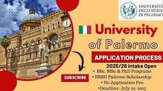 UNIVERSITY OF PALERMO 2025/26 APPLICATION PROCESS | SCHOLARSHIPS,NO APPLICATION FEE| STUDY IN ITALY