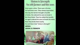 Union is strength an old Farmer and his son || Short story in English