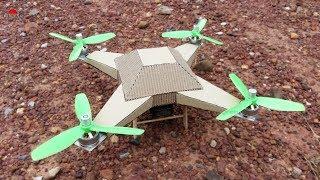 How to make Remote Control Cardboard Drone at home | 100% fly