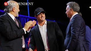 Golf star Bryson DeChambeau brought onstage as Trump claims victory