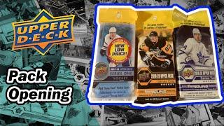 UPPER  DECK HOCKEY CARD Fat Pack Opening outside in Muskoka - Any Young Guns?