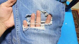 How to keep your jeans from getting frayed / Amazing Jeans Repair