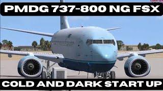 PMDG BOEING 737-800 Cold and Dark Start| Microsoft Flight Simulator X#boeing737800 #aviation  #fsx