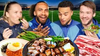 British Footballers try real Korean BBQ for the first time!!