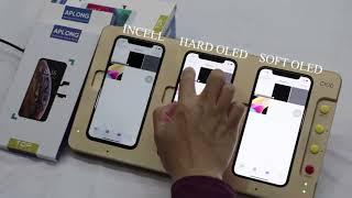 A comparação INCELL vs OLED Hard vs OLED Soft screen of iPhone X