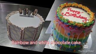 icing cake decorations #rainbow and white chocolate cake #Ashokan chalil