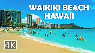 [4K] Waikiki Beach in Honolulu Hawaii - Walking Tour