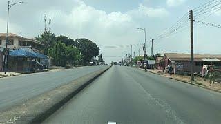 Airport Roundabout to Suame Roundabout Drive via Dichemso and Krofofrom in Kumasi, Ghana.