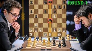 Fabiano Caruana vs Hikaru Nakamura || FIDE Candidates Chess 2024 - R1