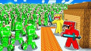 1000 CREEPER SKELETTE vs SICHERSTES HAUS in Minecraft!