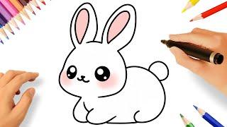 HOW TO DRAW A CUTE BUNNY EASY️