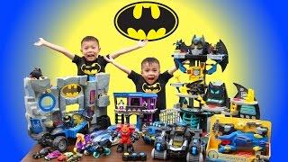 BATMAN TOYS COLLECTION Part #1 | Imaginext Batman Robot & Batcaves | Lucas & Ryan | LRH & Toyz