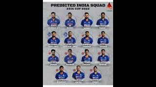 Predicted  India Squad For Asia Cup 2022#Indian Playing Squad For T20 Asia cup 2022#asiacup2023