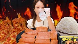 매콤한 실비김치와 스팸!김장철에 빠질 수 없는 뜨끈한 고봉과 김치! 매운 김치 먹방!