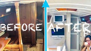 SAILBOAT INTERIOR RESTORATION PROJECT |Boat Headliner Installation DIY