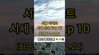 서울 아파트 시세 상승 Top 10 (최근1달 전 대비~24.02.22)