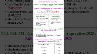 Northern Coalfields Limited NCL ITI / Diploma / Graduate Apprentices 2025 Apply Online for 1765 Post