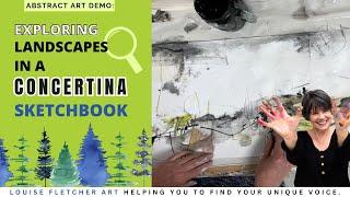 Abstract Art Demo: Exploring landscapes in a concertina sketchbook