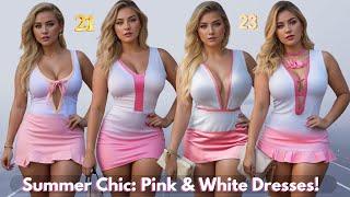 (Pink & White Dresses )Sophisticated Style: Exploring the Beauty of Pink & White Dresses