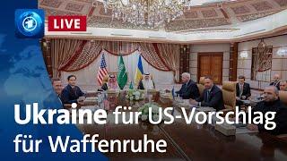 Ukraine unterstützt US-Vorschlag für Waffenruhe – US-Militärhilfe läuft wieder an | tagesschau24