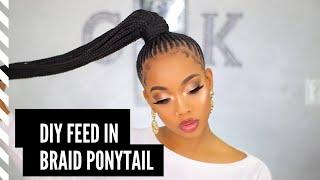 Feed in Braids Ponytail Made EASY- Ft Outre's Pretty Quick Wrap Pony