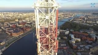 Saint Petersburg TV Tower Aerial Drone Video / Санкт-Петербургская телебашня Аэросъемка