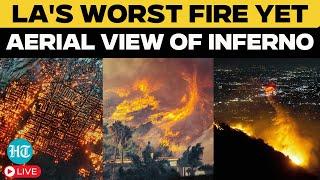 California Wildfires LIVE | LA Fires From Above | Hollywood Hills Fire | LA Fire News Latest | US