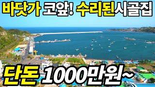 바다가 코앞~ 단돈 1000만원! 대지+리모델링 시골집= 헐값으로 낭만있는 바닷가 생활 시작하세요! 이런게 진짜 보물입니다!