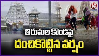 Heavy Rains Hits Tirumala Hills | Andhra pradesh | V6 News