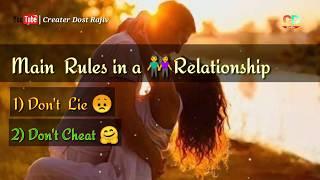 Feeling love whatsapp status 2018|Rules of relationship  status video| Creater dost Rajiv