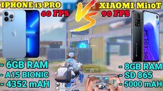 iPhone 13 Pro Max VS Xiaomi Mi10T  || PUBG TDM TEST  || 60 FPS VS 90 FPS | PUBG MOBILE