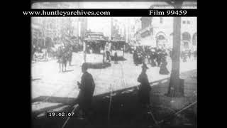 Broadway, New York, U.S.A. tram.  Archive film 99459