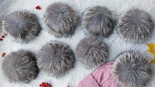 Making eight GORGEOUS collar pom-poms from the FREE jacket. Real fur pom-pom in five minutes.