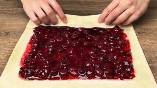 Just wrap the cherry in the dough and get a fantastic dessert for tea!