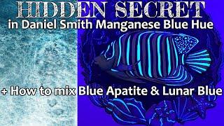 Daniel Smith Manganese Blue Hue Watercolor + How to Mix Primatek Mineral Blue Apatite and Lunar Blue