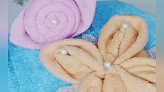 #فرش دولاب العروسة #عمل اشكال من الفوط#عمل شكل الوردة سلسلة فرش دولاب العروسة