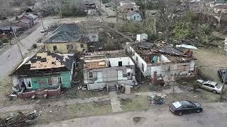 Drone View of Selma Tornado Damage