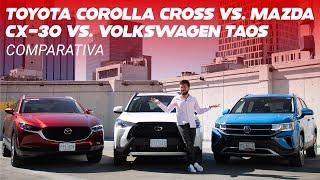 Toyota Corolla Cross vs. Mazda CX-30 y Volkswagen Taos, comparativa: los SUV son los nuevos sedanes