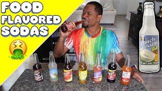 TRYING WEIRD FOOD FLAVORED SODAS | Taste Test | Alonzo Lerone