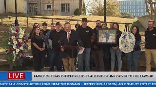 Family of Texas officer killed by alleged drunk driver sues suspect, bar