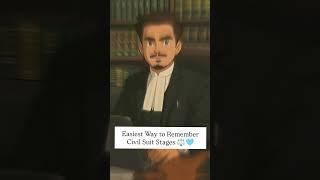 Easiest way to Remember Civil Suit Stage ️| Legal knowledge, Law #ghibli #shorts #legal
