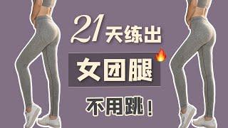 【艾琳】十分钟高效瘦大腿运动+拉伸 | 不用跳新手友好 | 10 Min THIGH BURN Workout | SLIM LEGS IN 21 DAYS（NO JUMPING）