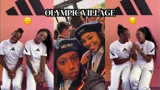 McKenzie Long and Grace Stark having fun in the Olympic Village