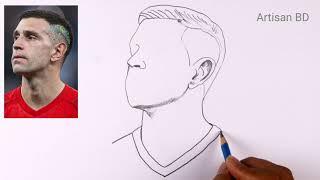 Pencil Sketch Portrait Emiliano Martinez Easy Tutorial #emilianomartínez