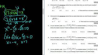 #14. What is the Extraneous Solution to the Equation sqrt(3x + 28) = x?