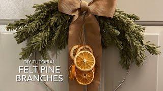 Felt pine branches for wreaths, crafts, decorations