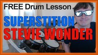  Superstition (Stevie Wonder)  FREE Video Drum Lesson | How To Play SONG (Stevie Wonder)