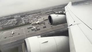 Slow Climb! Lufthansa A340-300 Takeoff in the rain from Frankfurt | D-AIGL